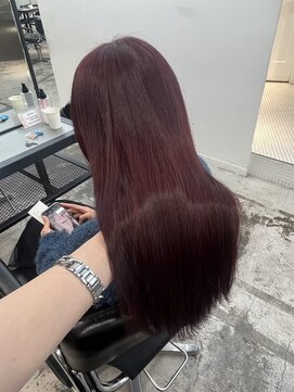 ゲーム 原宿店(GAME) ブリーチ無しダブルカラーレッドブラウン韓国