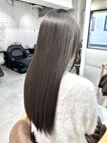 ヨーク(YOKE)&nbsp;【YOKE】暗髪質改善縮毛矯正ストレートヘアアッシュベージュ