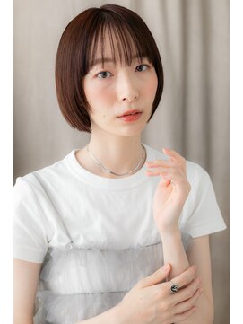 カバーヘア イヴ 戸頭店(COVER HAIR EVE) シースルーバング切りっぱなし丸みショートボブZ戸頭20代30代