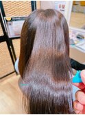 シルク架橋ストレート×白髪染め×トリートメント