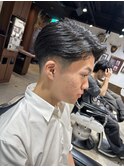 ブルーブラックニュアンスパーマ&フェード