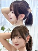 前髪あり韓国ヘア×小顔見え顔まわり