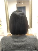 30代40代50代/ツヤ髪ボブ/黒髪ボブ/前下りボブ