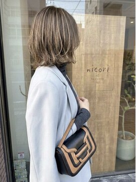 ニコリヘアワークス(nicori hair works) レイヤー×ボブ×ハイライト1