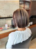 鎌倉大人ショートボブ顔回りレイヤーカットくびれショート30代