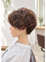 ソアヘアー(Soar hair)&nbsp;【Soar】デジタルパーマ+オリーブカラー+マッシュショート