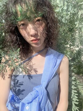 アンドスタイル(&style) 【大名店　江藤】インナーカラー　グリーン