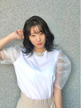 ミチオノザワヘアサロンギンザ 静岡店(Michio Nozawa HAIR SALON Ginza) 大人の波巻きヘア/シースルーバング/暗め