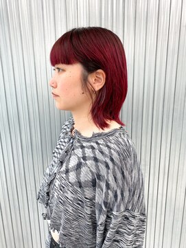 キバ(kva) ▽□□▽ ウルフカット× ワインレッド