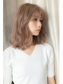 外国人風ラベンダーベージュ波巻きミディTb2志木20代30代40代