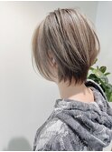 【a_kara/エーカラ】*ペールアッシュ+シャギーショート*