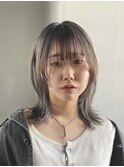 簡単小顔みせ ミディアムウルフヘア
