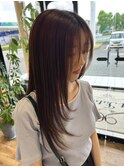 顔周りレイヤー×リタッチ縮毛
