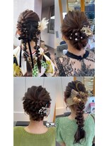 ユニ バイ マグ 長野店(Uni.by Mag)&nbsp;大人気！ドレスヘアポニーテール二次会モテ髪