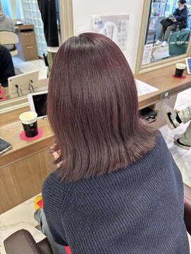 アッシュ 下北沢店(Ash) ボブのピンクブラウン