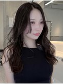 縮毛矯正くびれヘアアプリコットオレンジハイライトカラーボブ