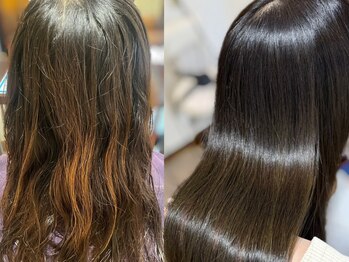 ヘアー アンド ビューティー リル(rille)の写真/【ぺたんこ髪緩和、頭髪の抜け落ち予防】早めの髪質改善で叶える、自然なツヤとまとまりをご提供♪