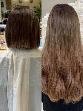 アンククロス 表参道(ANKH CROSS) 【ビフォーアフター】シールエクステ×カラー