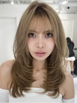 アンダーバーホワイト モデ 富田林店(_WHITE mode) ハイライトカラーミルクティーベージュレイヤーカット