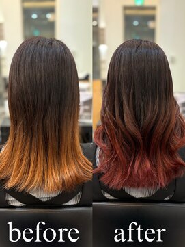 ドラン 梅田店(DRAN) 【DRAN梅田店】ブリーチ毛ケア＆裾カラー♪うる艶髪質改善カラー
