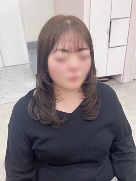 透明感カラー/シャギーレイヤー/モカブラウン