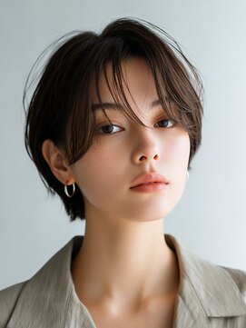 ハンサムショート × ダークグレージュ