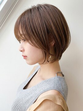 モッズヘア 足利(mod'hair) 大人可愛いミニボブ30代40代前下がり×くびれで小顔春カラー