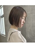 髪質改善カラー　シンプルボブ
