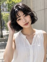ノラ シブヤ(NORA)&nbsp;小顔ミディアムパーマミディアムデジタルパーマボブパーマ前髪
