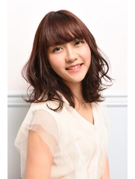 リノ ヘアー デザイン 河原町三条(Lino Hair Design) 大人可愛い小顔ふんわり無造作カールミディアム【河原町三条】