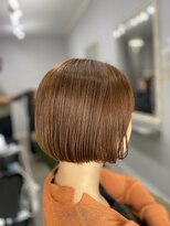 ヘアー アンド ビューティー ザ エフ 西尾店(Hair Beauty the F)&nbsp;切りっぱなしボブ×オレンジブラウン