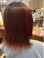ネオリーブニコ 大井町店(Neolive Nico)&nbsp;切りっぱなしロブ　深みオレンジカラー