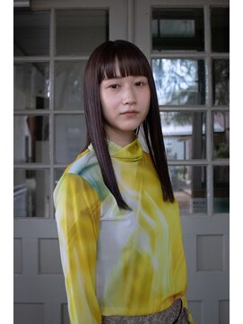 ハルフウェイ(haLfway) 透明感ブラウン×セミロング