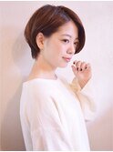 前髪長め大人小顔ショート30代40代50代 藤沢