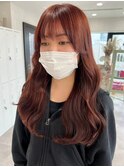 ダブルカラーピンクベージュベージュカラーケアブリーチレイヤー