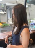 シンプルストレート大人ミディナチュラルブロンドベージュ