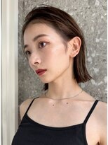 デザインカラー前髪インナーカラーベージュハイトーンカラー韓国