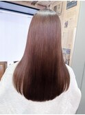 ミディアムベージュ大人ガーリー韓国ヘアーロブショコラアッシュ