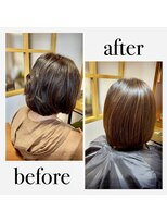 月と星&nbsp;髪質改善縮毛矯正×ボブ