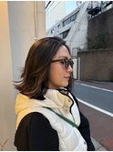 ナチュラルブロンドウルフカット冬カラー透明感ブリーチ渋谷駅