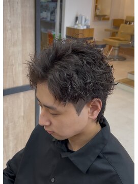 メンズギフト(men's GIFT) ツーブロックツイストスパイラルパーマメンズマッシュウルフ