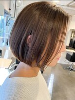 表参道切りっぱなしボブミディアムボブグレージュカラー40代50代