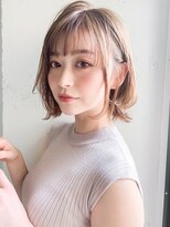 デジタルパーマ外ハネボブホワイトグレージュ美髪#217f0529