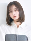 【La fith】グレージュカラー×シースルーバング×Cカールボブ