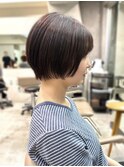 透明感カラー ボブ 前髪 ショート カラー ブリーチ&ダブルカラー