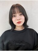 くびレイヤーボブルフネビージュ小顔ワンレンこなれミディ