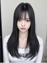 レア 新越谷(LEA) 艶感ストレートレイヤー × ブラック
