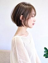 アンク(ank)&nbsp;ショートボブ小顔ショート抜け感20代30代40代セピアグレージュ