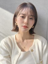 ノア(NOA) 【NOA】韓国風外ハネミディボブ×シースルーバング×艶ブラウン