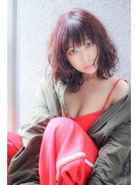 アマンドール(Aman D'or)&nbsp;ウェーブボブ×ポイズンチェリーレッド